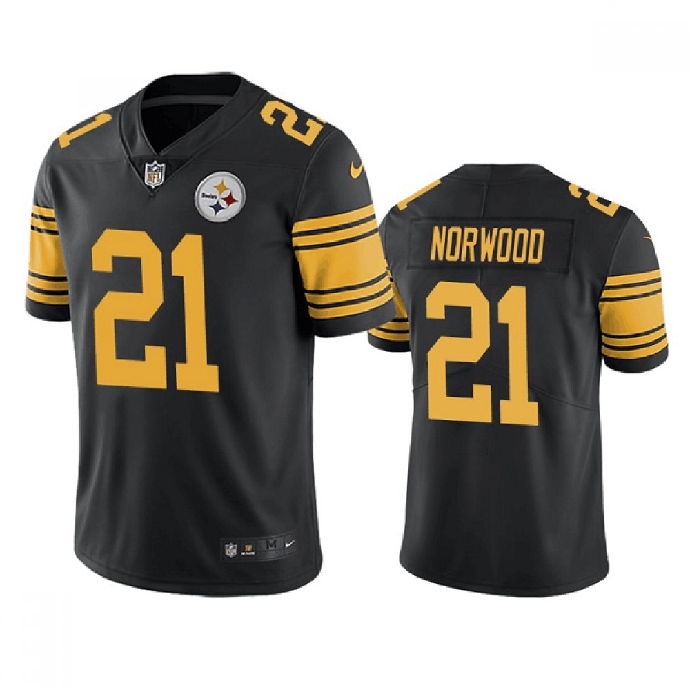 Men's Pittsburgh Steelers #21 Tre Norwood Black Color Rush Limited Stitched Jersey Men's Pittsburgh Steelers #21 Tre Norwood Black Color Rush Limited Stitched Jersey