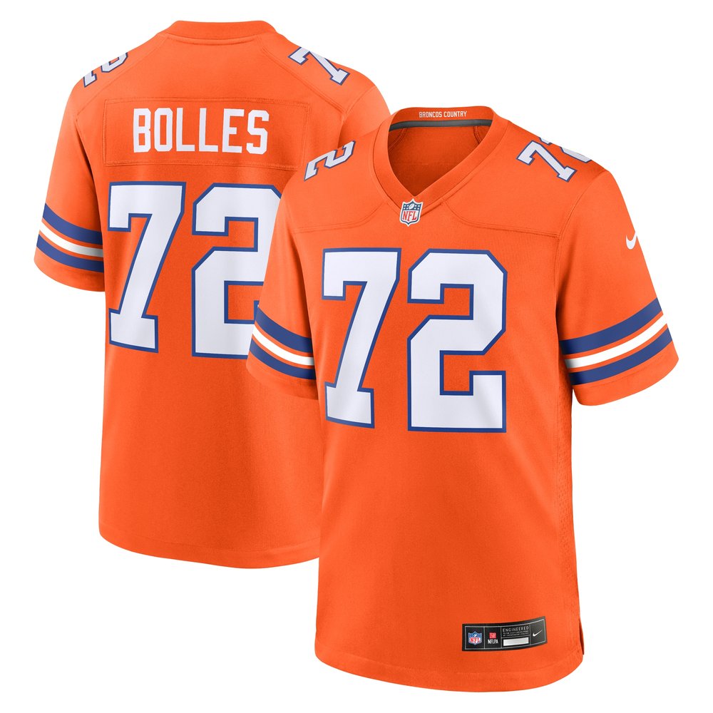 Men's Denver Broncos Garrett Bolles Nike Orange Mile High Collection 1977 Throwback Player Game Jersey Men's Denver Broncos Garrett Bolles Nike Orange Mile High Collection 1977 Throwback Player Game Jersey