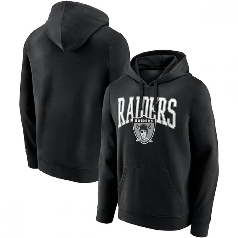Men's Las Vegas Raiders Black Gridiron Classics Campus Standard Pullover Hoodie Men's Las Vegas Raiders Black Gridiron Classics Campus Standard Pullover Hoodie