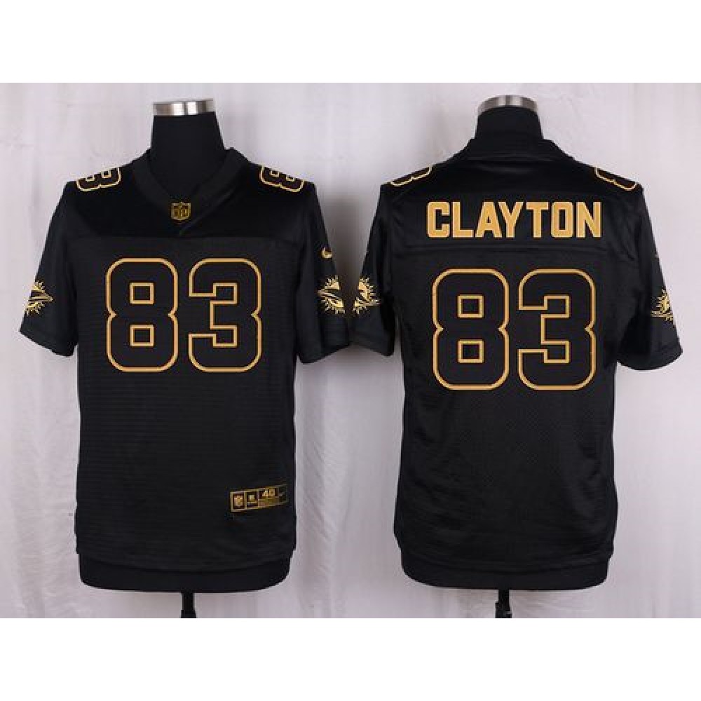 Nike Dolphins #83 Mark Clayton Black Men's Stitched NFL Elite Pro Line Gold Collection Jersey