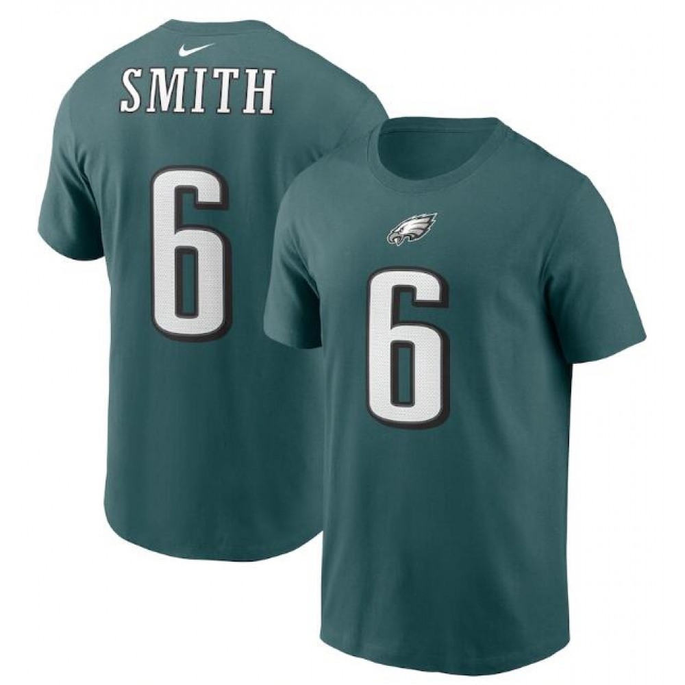 Men's Philadelphia Eagles #6 DeVonta Smith 2021 Green NFL Draft First Round Pick Player Name & Number T-Shirt Men's Philadelphia Eagles #6 DeVonta Smith 2021 Green NFL Draft First Round Pick Player Name & Number T-Shirt