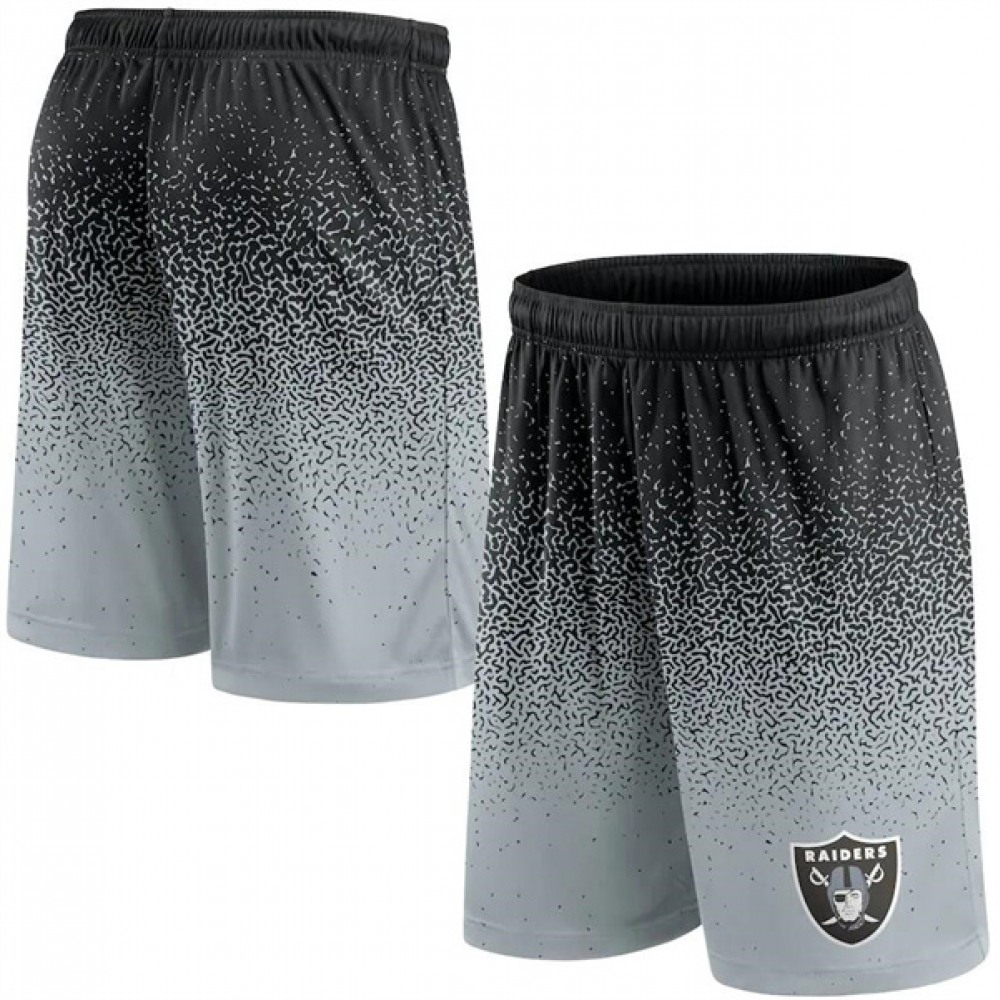 Men's Las Vegas Raiders Black/Silver Ombre Shorts Men's Las Vegas Raiders Black/Silver Ombre Shorts