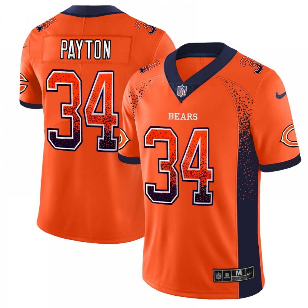 Men's Chicago Bears #34 Walter Payton Orange 2018 Drift Fashion Color Rush Limited Stitched NFL Jersey Men's Chicago Bears #34 Walter Payton Orange 2018 Drift Fashion Color Rush Limited Stitched NFL Jersey