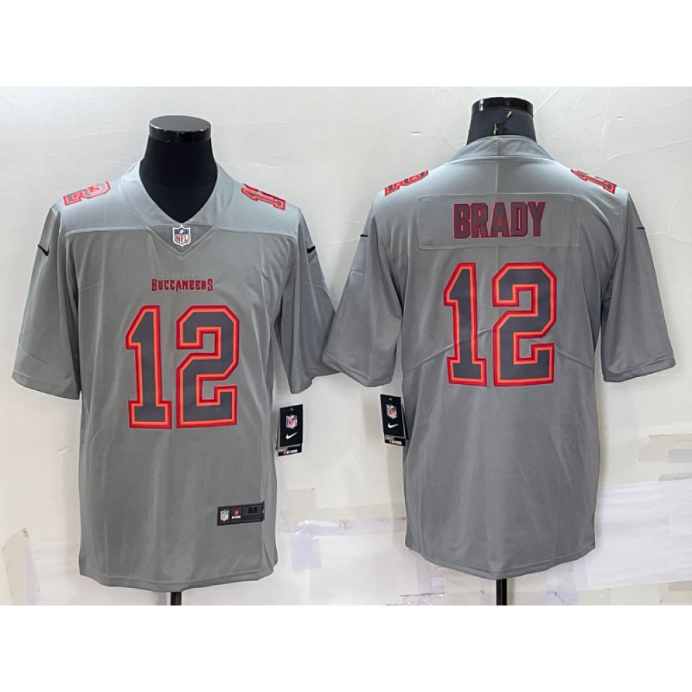 Men's Tampa Bay Buccaneers #12 Tom Brady Grey Atmosphere Fashion Stitched Jersey Men's Tampa Bay Buccaneers #12 Tom Brady Grey Atmosphere Fashion Stitched Jersey