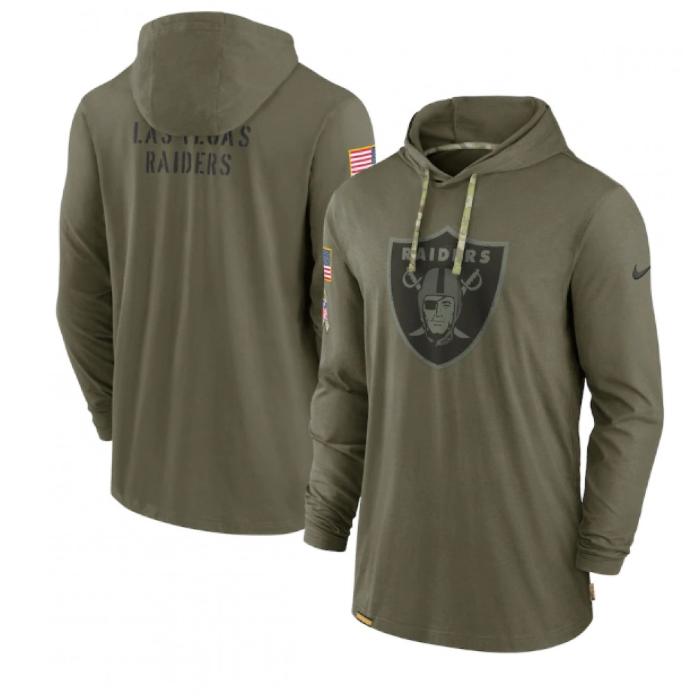 Men's Las Vegas Raiders 2022 Olive Salute to Service Tonal Pullover Hoodie Men's Las Vegas Raiders 2022 Olive Salute to Service Tonal Pullover Hoodie