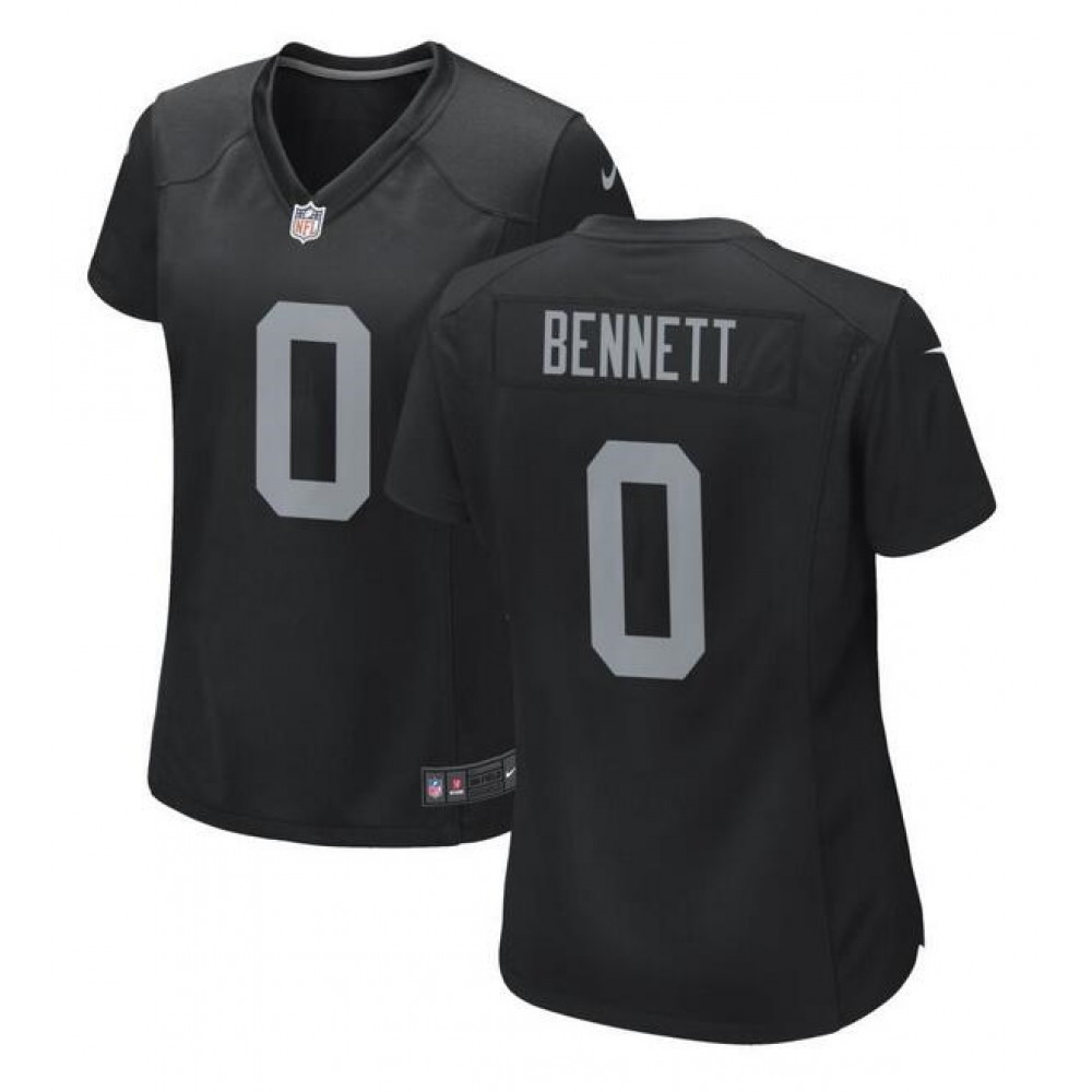 Women's Las Vegas Raiders #0 Jakorian Bennett Black Stitched Jersey(Run Small) Women's Las Vegas Raiders #0 Jakorian Bennett Black Stitched Jersey(Run Small)