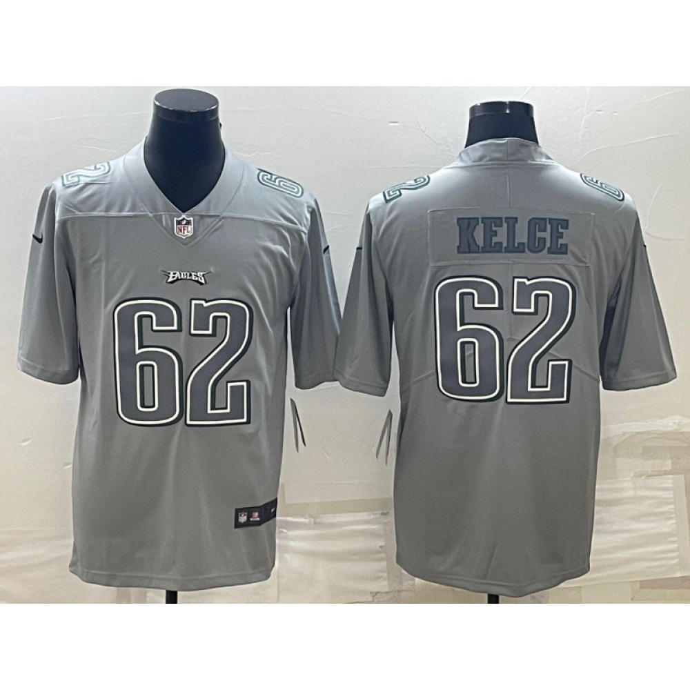Men's Philadelphia Eagles #62 Jason Kelce Gray Atmosphere Fashion Stitched Jersey Men's Philadelphia Eagles #62 Jason Kelce Gray Atmosphere Fashion Stitched Jersey