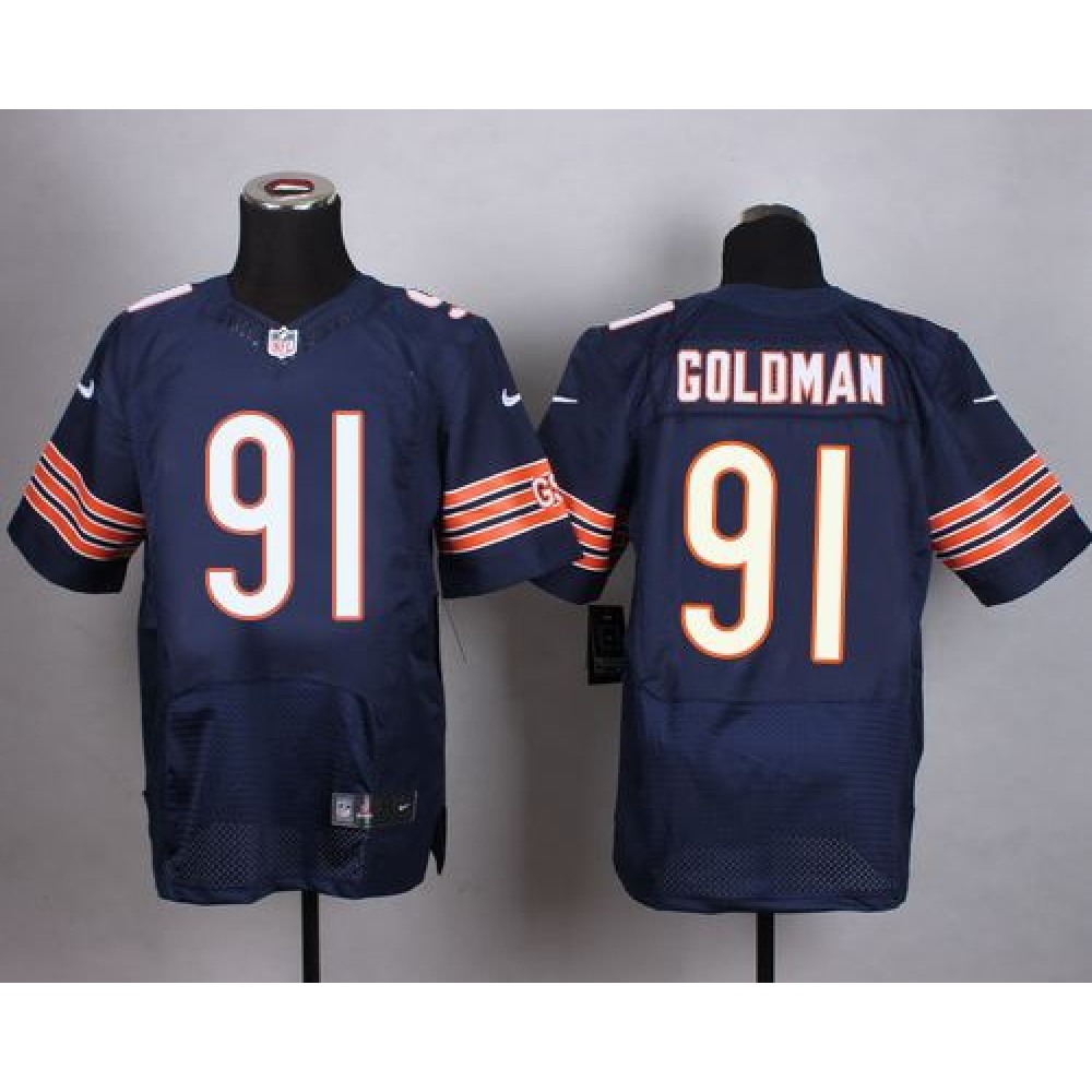 Nike Bears #91 Eddie Goldman Navy Blue Team Color Men's Stitched NFL Elite Jersey Nike Bears #91 Eddie Goldman Navy Blue Team Color Men's Stitched NFL Elite Jersey
