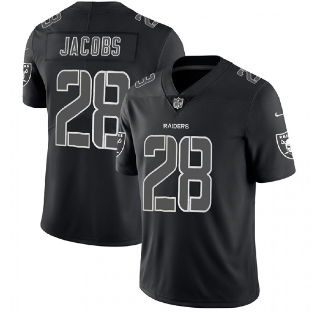 Men's Oakland Raiders #28 Josh Jacobs Black Impact Limited Stitched NFL Jersey Men's Oakland Raiders #28 Josh Jacobs Black Impact Limited Stitched NFL Jersey