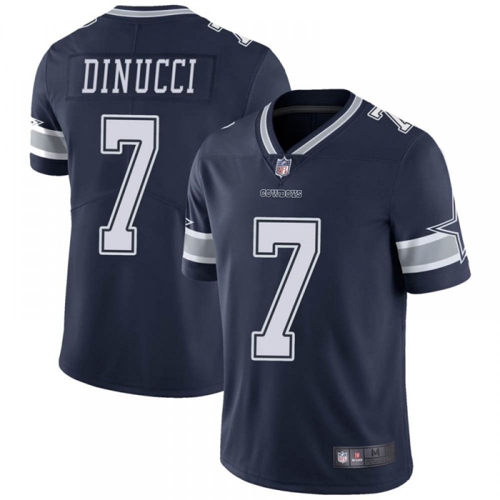 Men's Dallas Cowboys #7 Ben DiNucci Navy Vapor Limited Stitched Jersey Men's Dallas Cowboys #7 Ben DiNucci Navy Vapor Limited Stitched Jersey