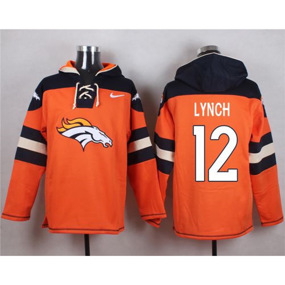 Nike Broncos #12 Paxton Lynch Orange Player Pullover Hoodie Nike Broncos #12 Paxton Lynch Orange Player Pullover Hoodie