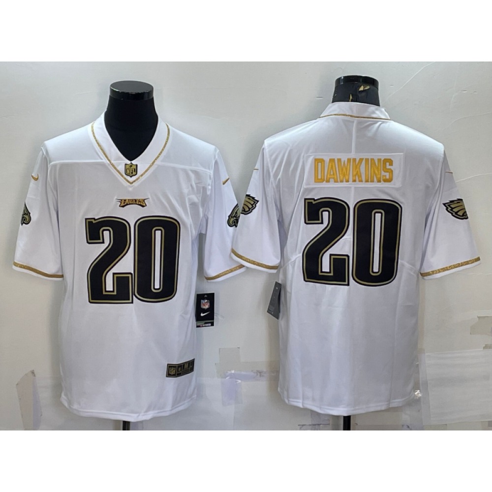 Men's Philadelphia Eagles #20 Brian Dawkins White Gold Limited Stitched Jersey Men's Philadelphia Eagles #20 Brian Dawkins White Gold Limited Stitched Jersey