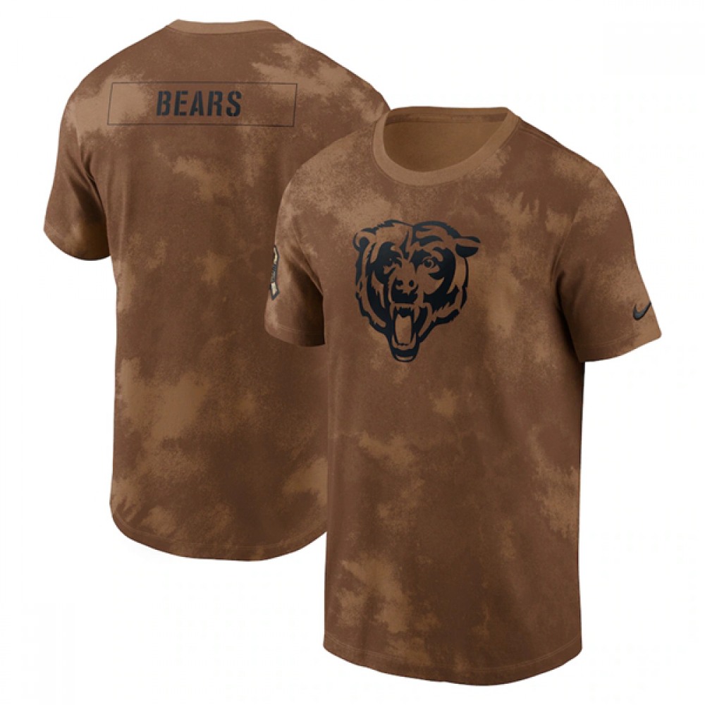 Men's Chicago Bears 2023 Brown Salute To Service Sideline T-Shirt Men's Chicago Bears 2023 Brown Salute To Service Sideline T-Shirt