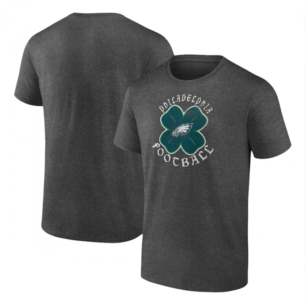 Men's Philadelphia Eagles Gray Celtic Clover T-Shirt Men's Philadelphia Eagles Gray Celtic Clover T-Shirt