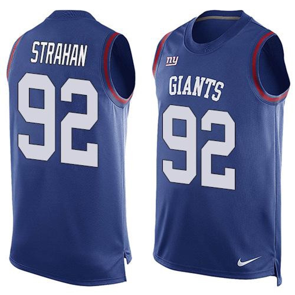 Nike Giants #92 Michael Strahan Royal Blue Team Color Men's Stitched NFL Limited Tank Top Jersey Nike Giants #92 Michael Strahan Royal Blue Team Color Men's Stitched NFL Limited Tank Top Jersey