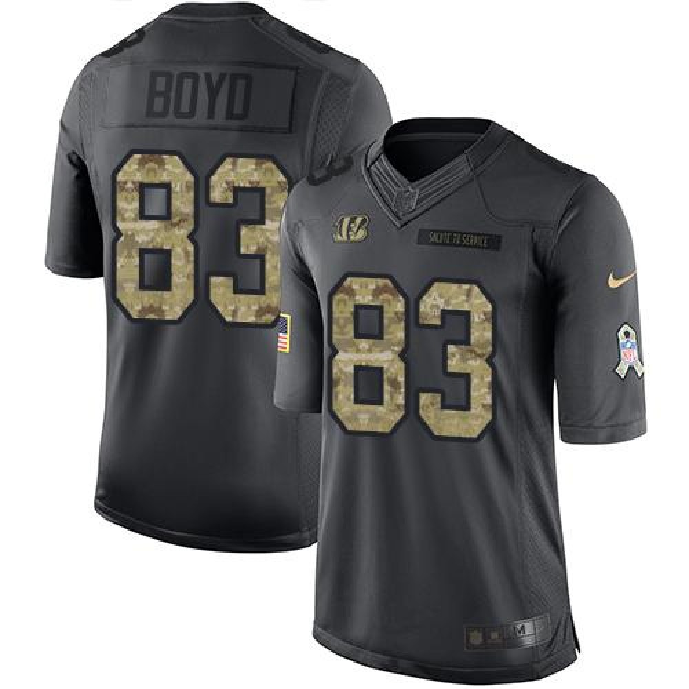 Nike Bengals #83 Tyler Boyd Black Men's Stitched NFL Limited 2016 Salute to Service Jersey Nike Bengals #83 Tyler Boyd Black Men's Stitched NFL Limited 2016 Salute to Service Jersey