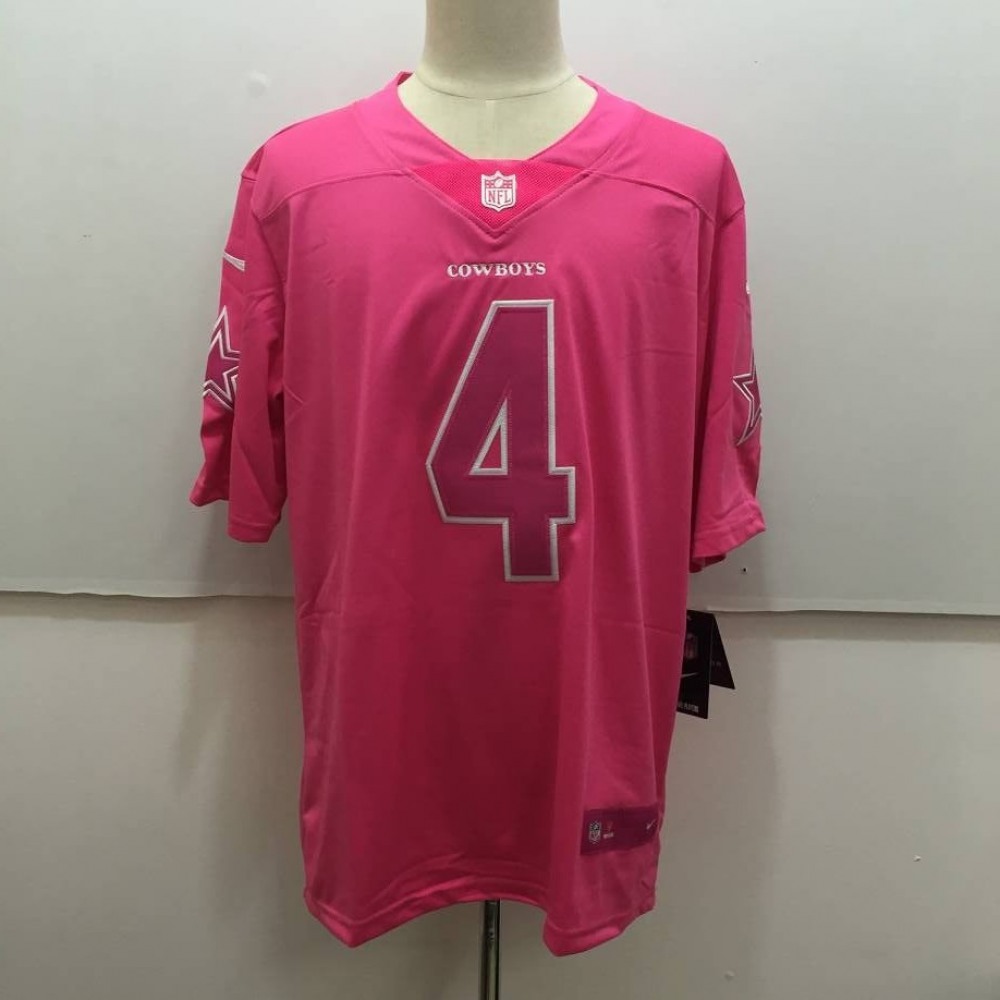 Men's Nike Dallas Cowboys #4 Dak Prescott Pink Limited Rush Stitched NFL Jersey Men's Nike Dallas Cowboys #4 Dak Prescott Pink Limited Rush Stitched NFL Jersey