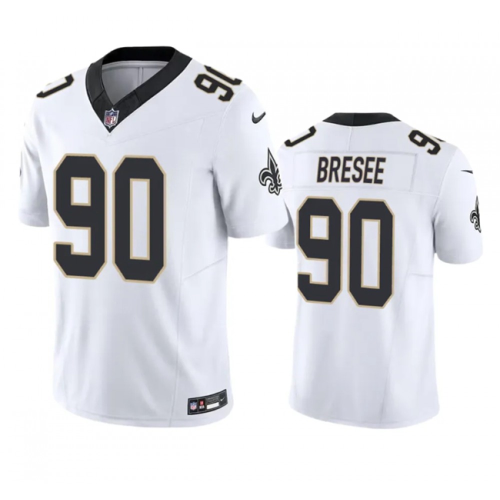 Men's New Orleans Saints #90 Bryan Bresee White 2023 F.U.S.E. Vapor Untouchable Limited Stitched Jersey Men's New Orleans Saints #90 Bryan Bresee White 2023 F.U.S.E. Vapor Untouchable Limited Stitched Jersey
