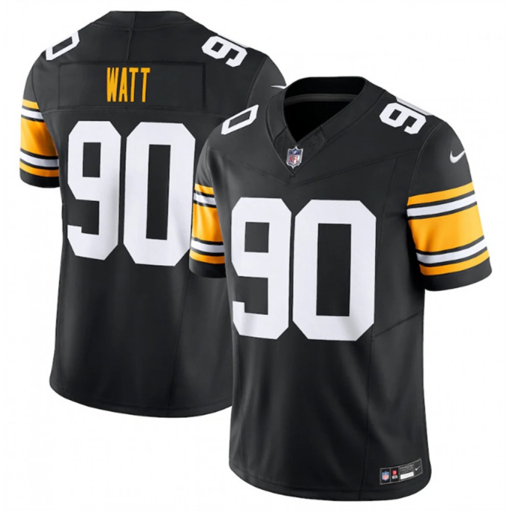 Youth Pittsburgh Steelers #90 T. J. Watt Black 2023 F.U.S.E. Vapor Untouchable Limited Stitched Football Jersey Youth Pittsburgh Steelers #90 T. J. Watt Black 2023 F.U.S.E. Vapor Untouchable Limited Stitched Football Jersey