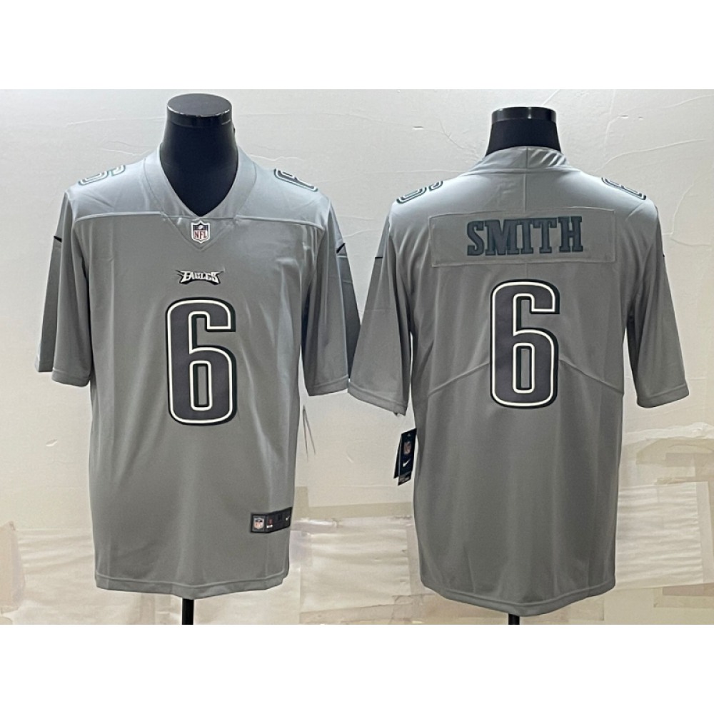 Men's Philadelphia Eagles #6 DeVonta Smith Gray Atmosphere Fashion Stitched Jersey Men's Philadelphia Eagles #6 DeVonta Smith Gray Atmosphere Fashion Stitched Jersey
