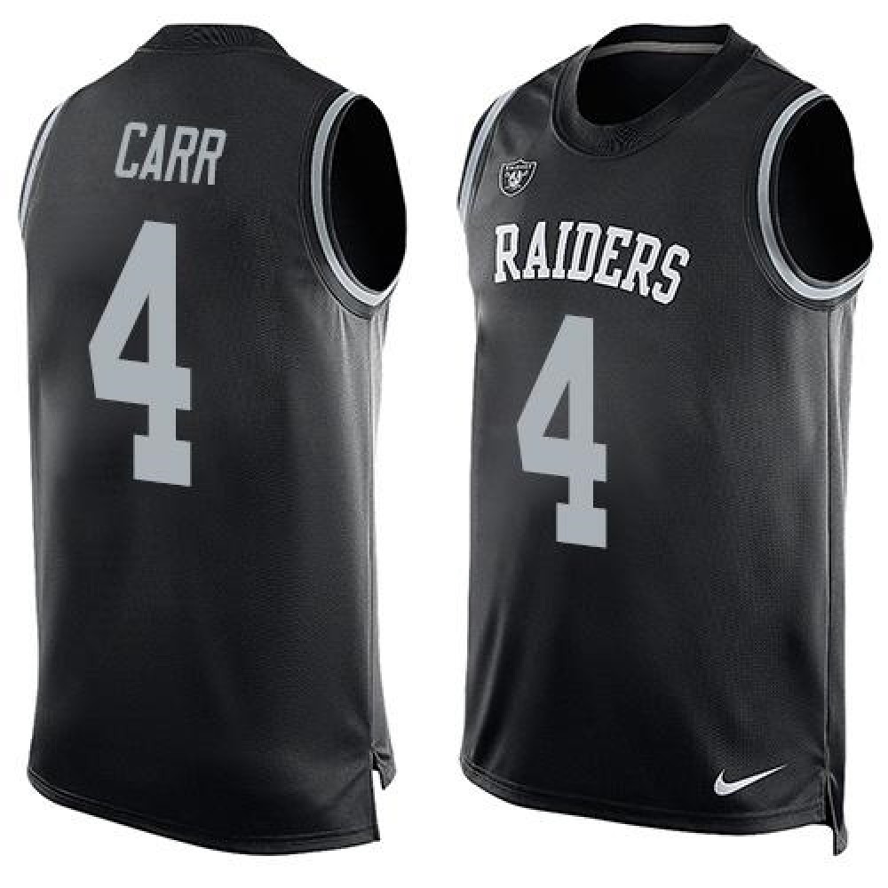 Nike Raiders #4 Derek Carr Black Team Color Men's Stitched NFL Limited Tank Top Jersey Nike Raiders #4 Derek Carr Black Team Color Men's Stitched NFL Limited Tank Top Jersey