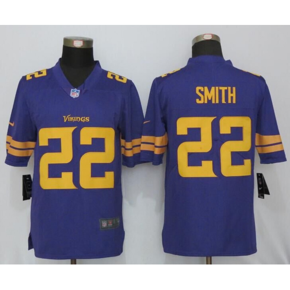 Men's Nike Nike Vikings #22 Harrison Smith Purple Limited Rush Stitched NFL Jersey