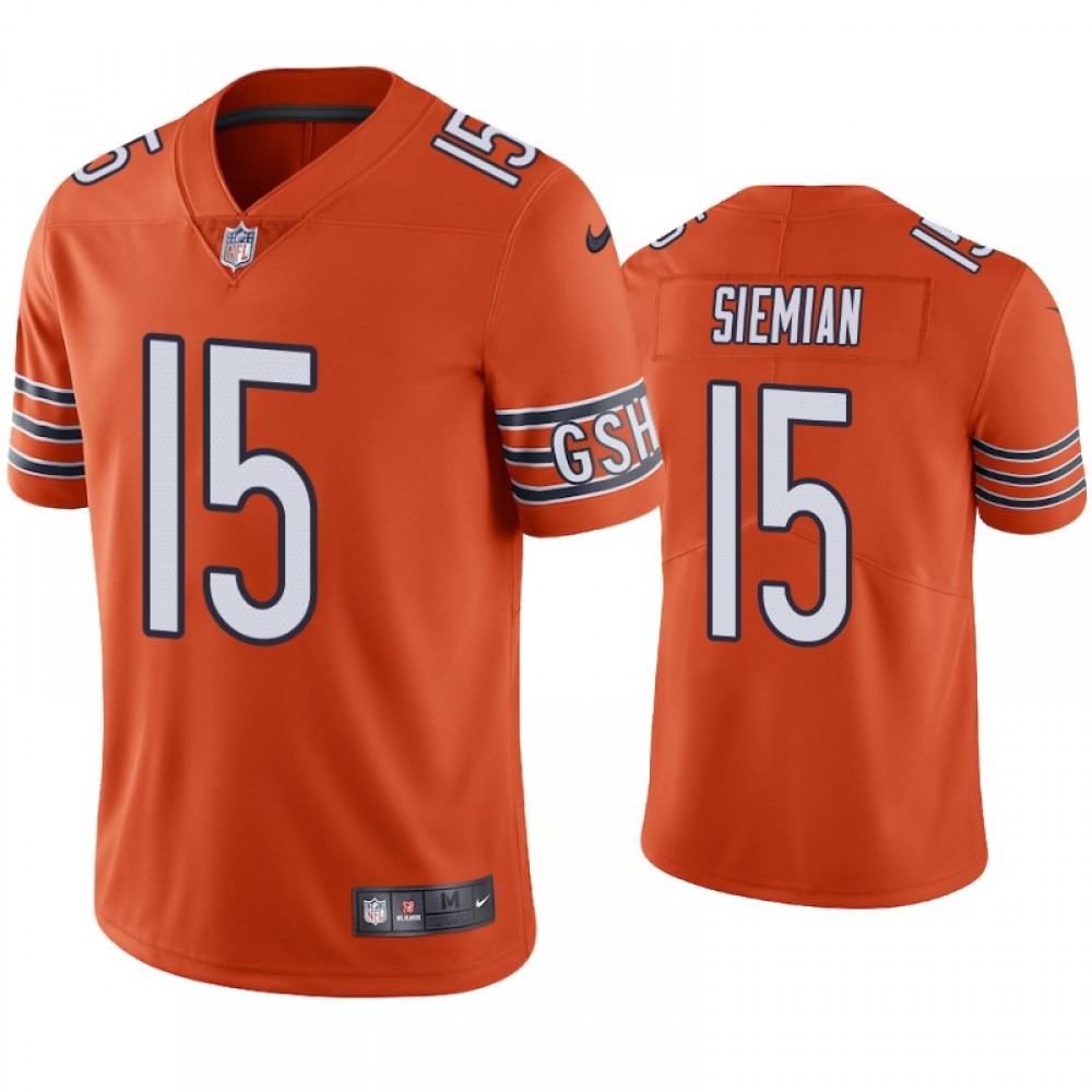 Men's Chicago Bears #15 Trevor Siemian Orange Vapor untouchable Limited Stitched Jersey Men's Chicago Bears #15 Trevor Siemian Orange Vapor untouchable Limited Stitched Jersey