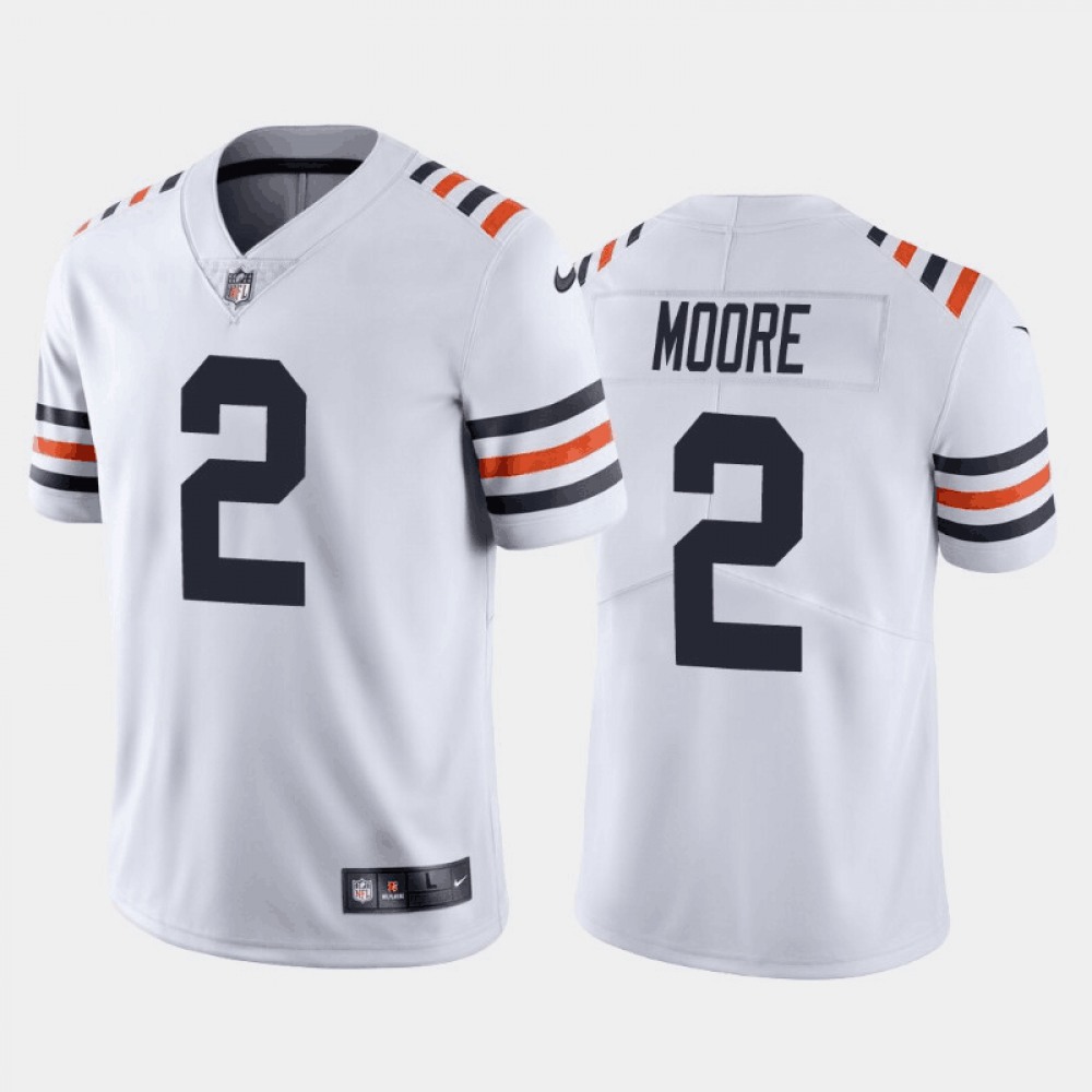 Men's Chicago Bears #2 D.J. Moore White Limited Stitched Football Jersey Men's Chicago Bears #2 D.J. Moore White Limited Stitched Football Jersey