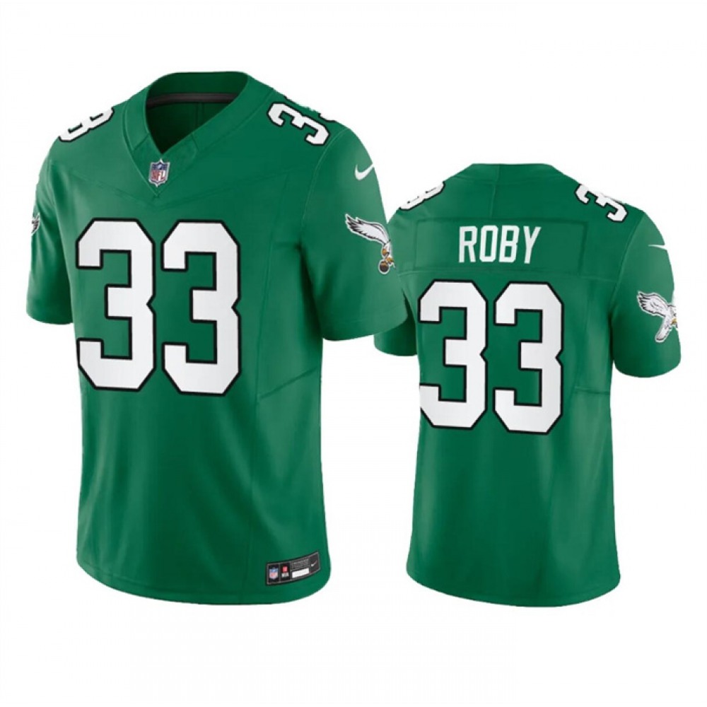 Men's Philadelphia Eagles #33 Bradley Roby Green 2023 F.U.S.E. Throwback Vapor Untouchable Limited Stitched Football Jersey Men's Philadelphia Eagles #33 Bradley Roby Green 2023 F.U.S.E. Throwback Vapor Untouchable Limited Stitched Football Jersey