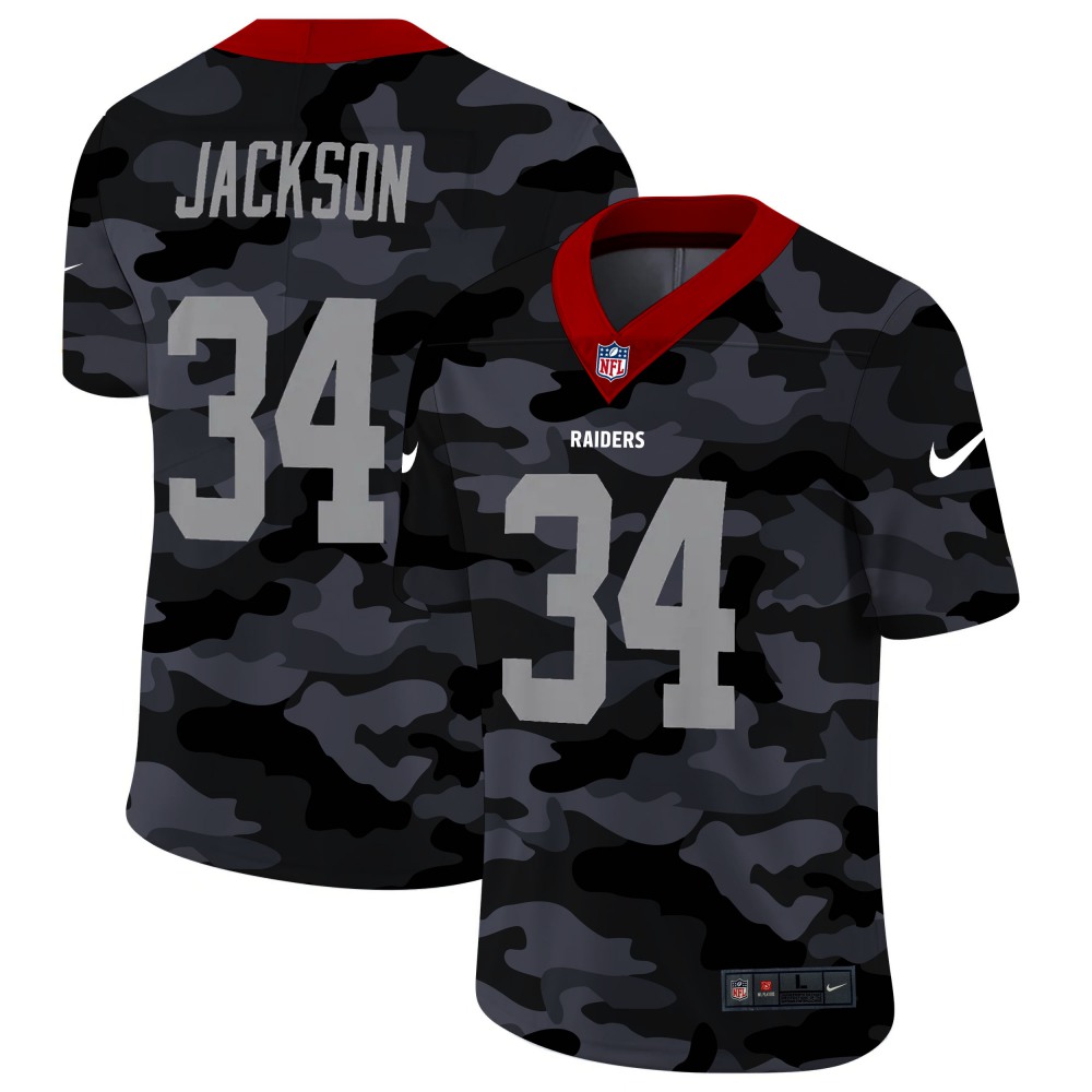 Men's Las Vegas Raiders #34 Bo Jackson Camo Limited Stitched Jersey Men's Las Vegas Raiders #34 Bo Jackson Camo Limited Stitched Jersey