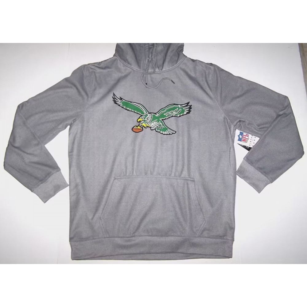 Men's Philadelphia Eagles Gray Throwback Pullover Hoodie Men's Philadelphia Eagles Gray Throwback Pullover Hoodie