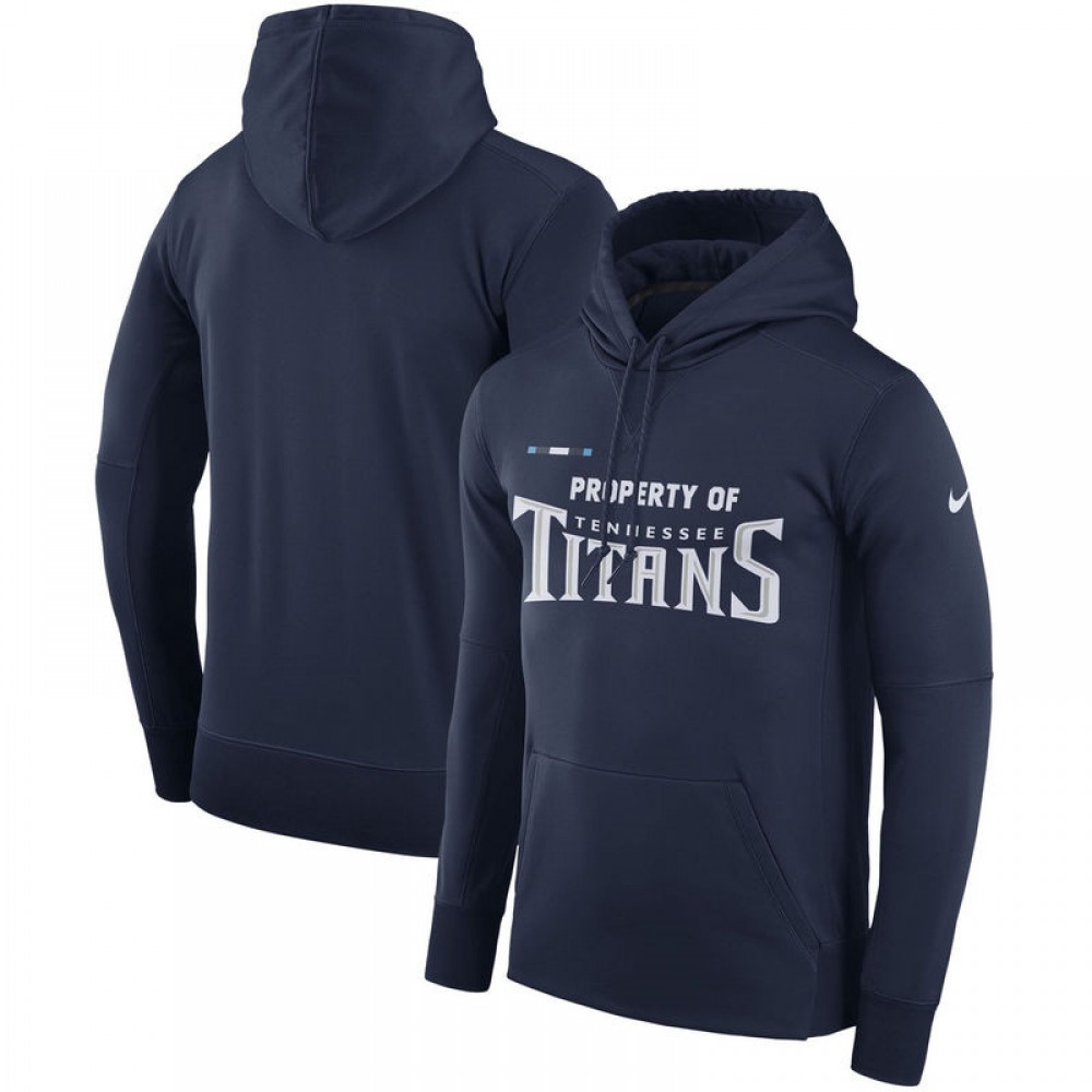 Men's Tennessee Titans Nike Navy Sideline Property Of Performance Pullover Hoodie Men's Tennessee Titans Nike Navy Sideline Property Of Performance Pullover Hoodie