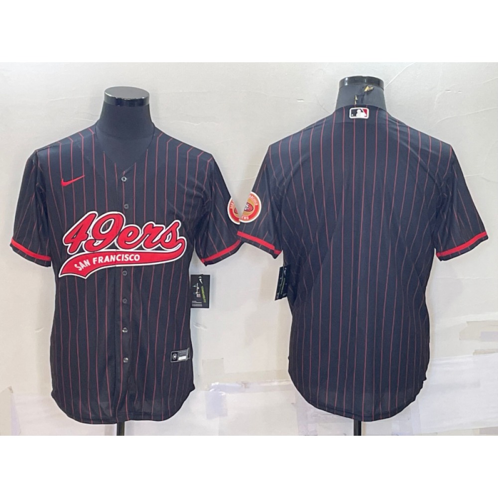 Men's San Francisco 49ers Blank Black With Patch Cool Base Stitched Baseball Jersey