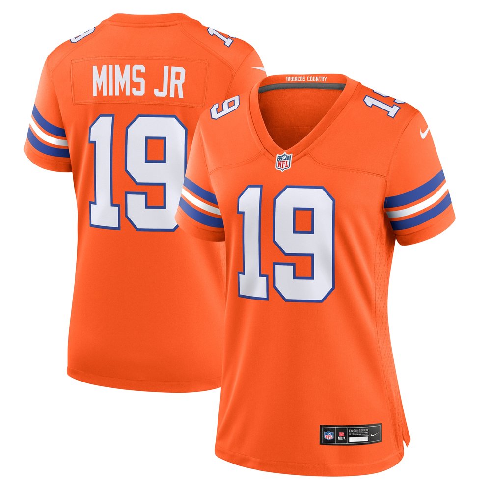 Women's Denver Broncos Marvin Mims Jr Nike Orange Mile High Collection 1977 Throwback Player Game Jersey