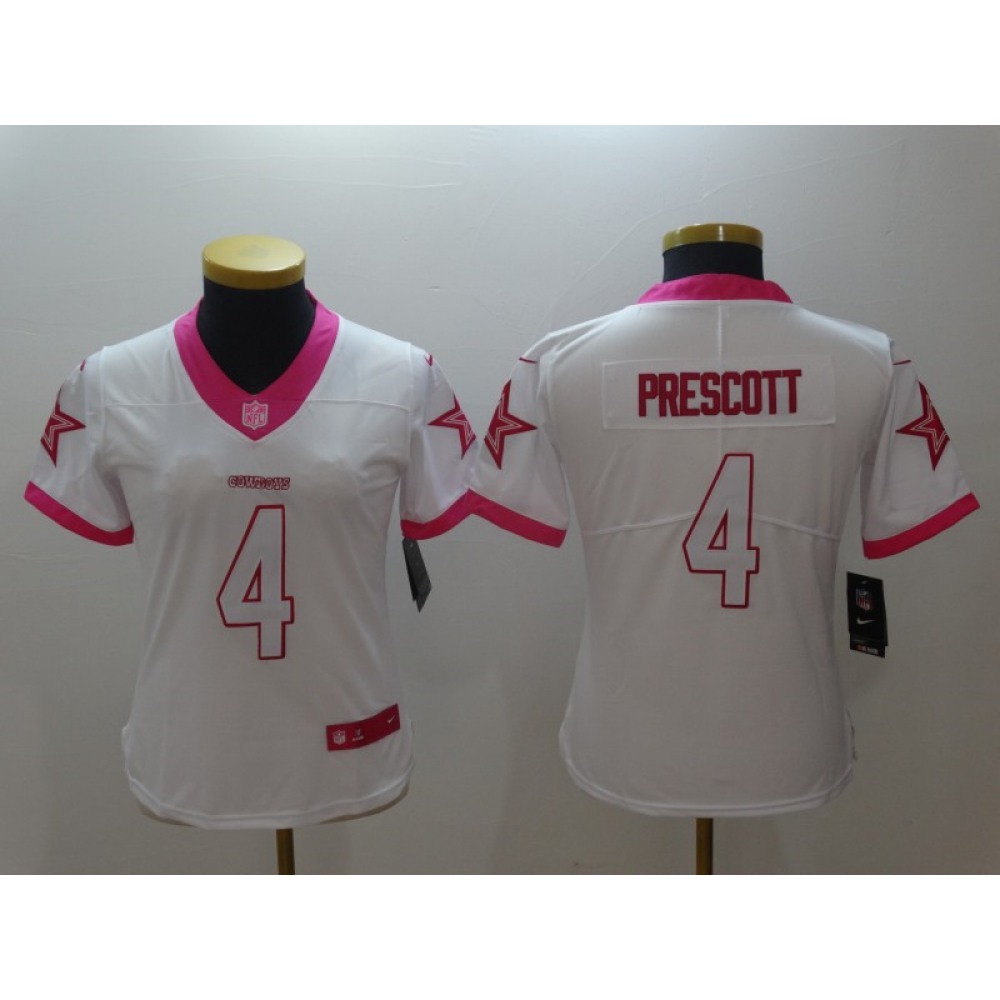 Women's Dallas Cowboys #4 Dak Prescott White Vapor Untouchable Limited Stitched NFL Jersey Women's Dallas Cowboys #4 Dak Prescott White Vapor Untouchable Limited Stitched NFL Jersey