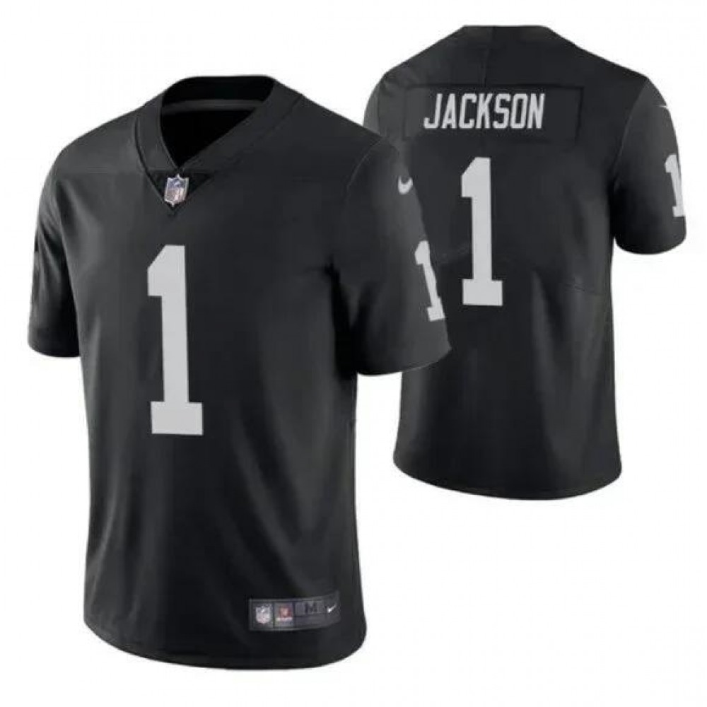 Men's Las Vegas Raiders #1 DeSean Jackson Black Vapor Limited Stitched Jersey Men's Las Vegas Raiders #1 DeSean Jackson Black Vapor Limited Stitched Jersey