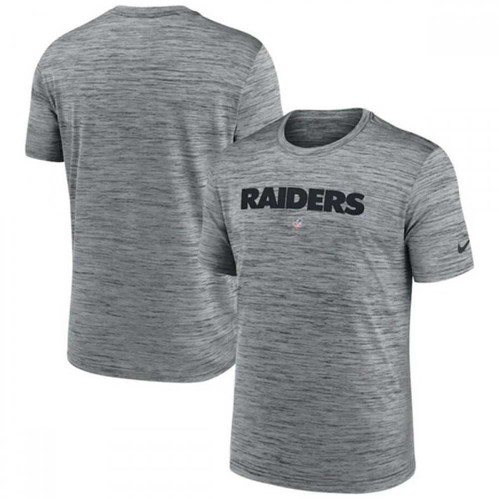 Men's Las Vegas Raiders Grey Velocity Performance T-Shirt Men's Las Vegas Raiders Grey Velocity Performance T-Shirt