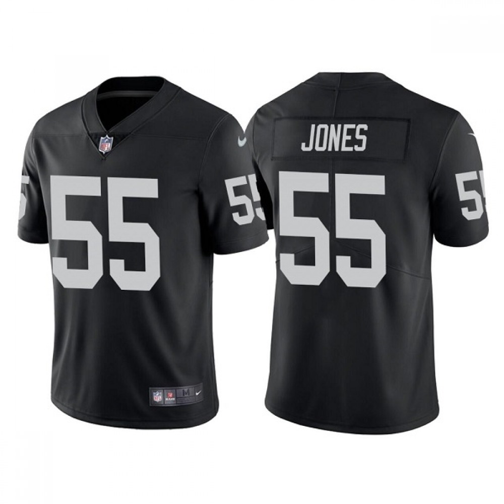 Men's Las Vegas Raiders #55 Chandler Jones Black Vapor Limited Stitched Jersey Men's Las Vegas Raiders #55 Chandler Jones Black Vapor Limited Stitched Jersey