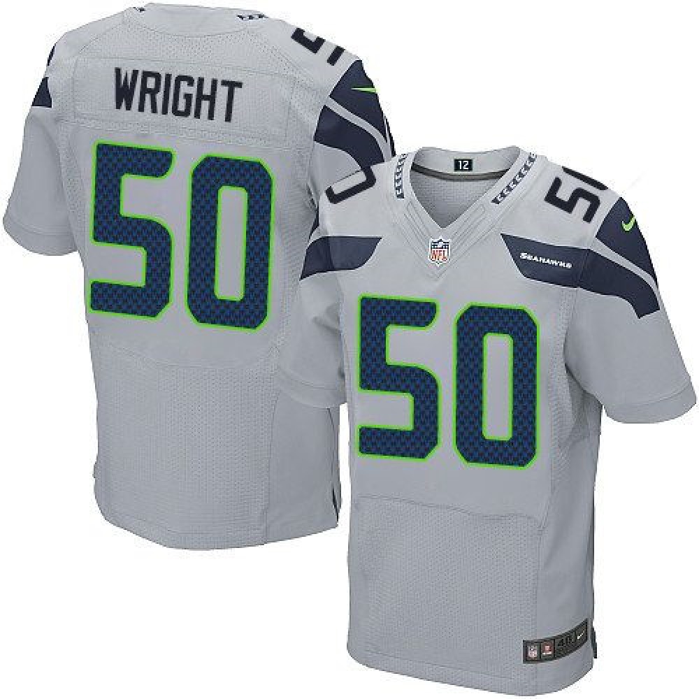 Nike Seahawks #50 K.J. Wright Grey Alternate Men's Stitched NFL Elite Jersey Nike Seahawks #50 K.J. Wright Grey Alternate Men's Stitched NFL Elite Jersey