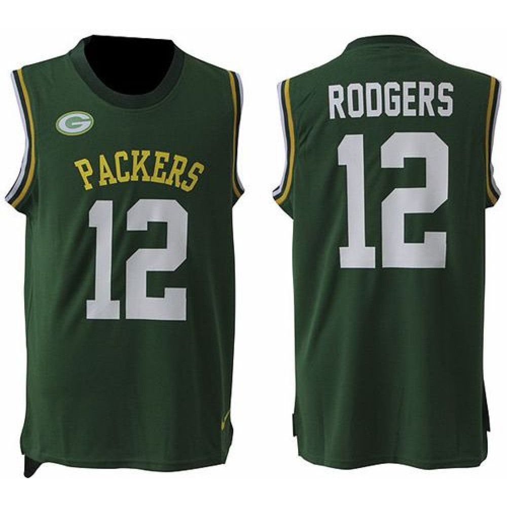 Nike Packers #12 Aaron Rodgers Green Team Color Men's Stitched NFL Limited Tank Top Jersey