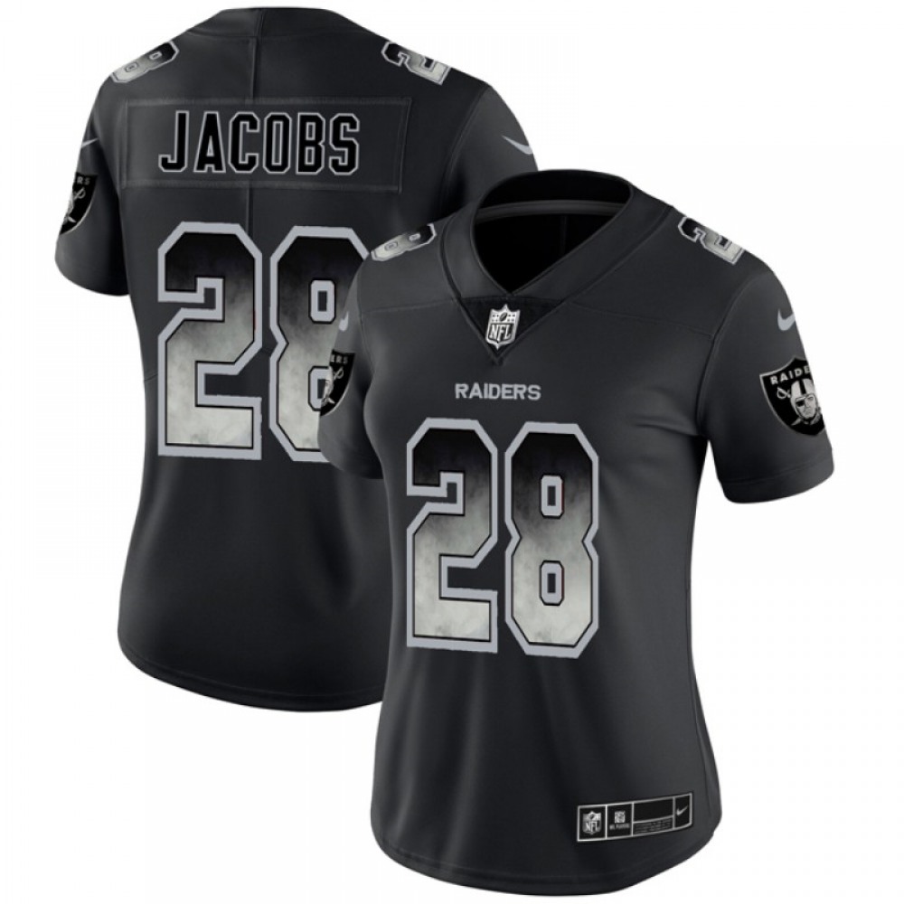 Women's Oakland Raiders #28 Josh Jacobs 2019 Smoke Fashion Limited Stitched NFL Jersey(Run Small) Women's Oakland Raiders #28 Josh Jacobs 2019 Smoke Fashion Limited Stitched NFL Jersey(Run Small)