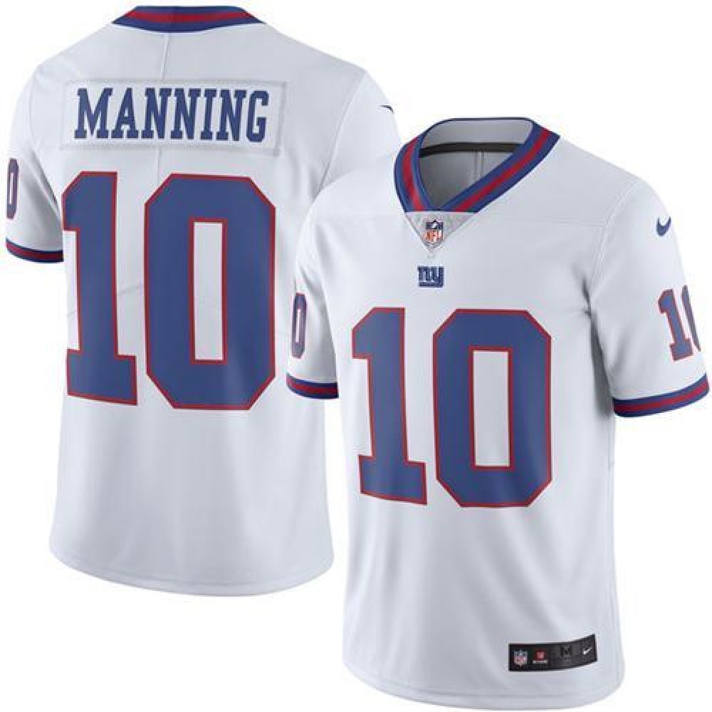 Nike Giants #10 Eli Manning White Men's Stitched NFL Limited Rush Jersey Nike Giants #10 Eli Manning White Men's Stitched NFL Limited Rush Jersey