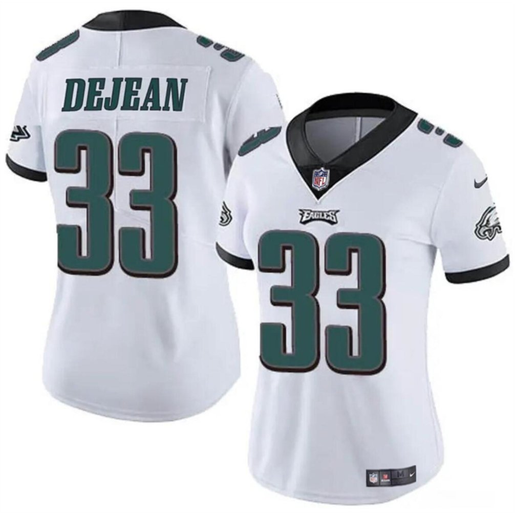 Women's Philadelphia Eagles #33 Cooper DeJean White 2024 Draft Vapor Untouchable Limited Stitched Football Jersey(Run Small) Women's Philadelphia Eagles #33 Cooper DeJean White 2024 Draft Vapor Untouchable Limited Stitched Football Jersey(Run Small)