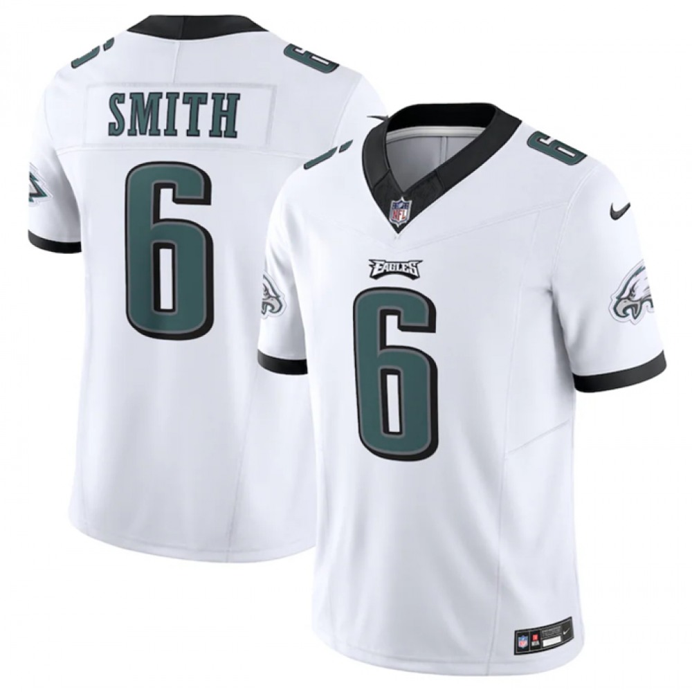 Men's Philadelphia Eagles #6 DeVonta Smith White 2023 F.U.S.E. Vapor Untouchable Limited Stitched Football Jersey Men's Philadelphia Eagles #6 DeVonta Smith White 2023 F.U.S.E. Vapor Untouchable Limited Stitched Football Jersey