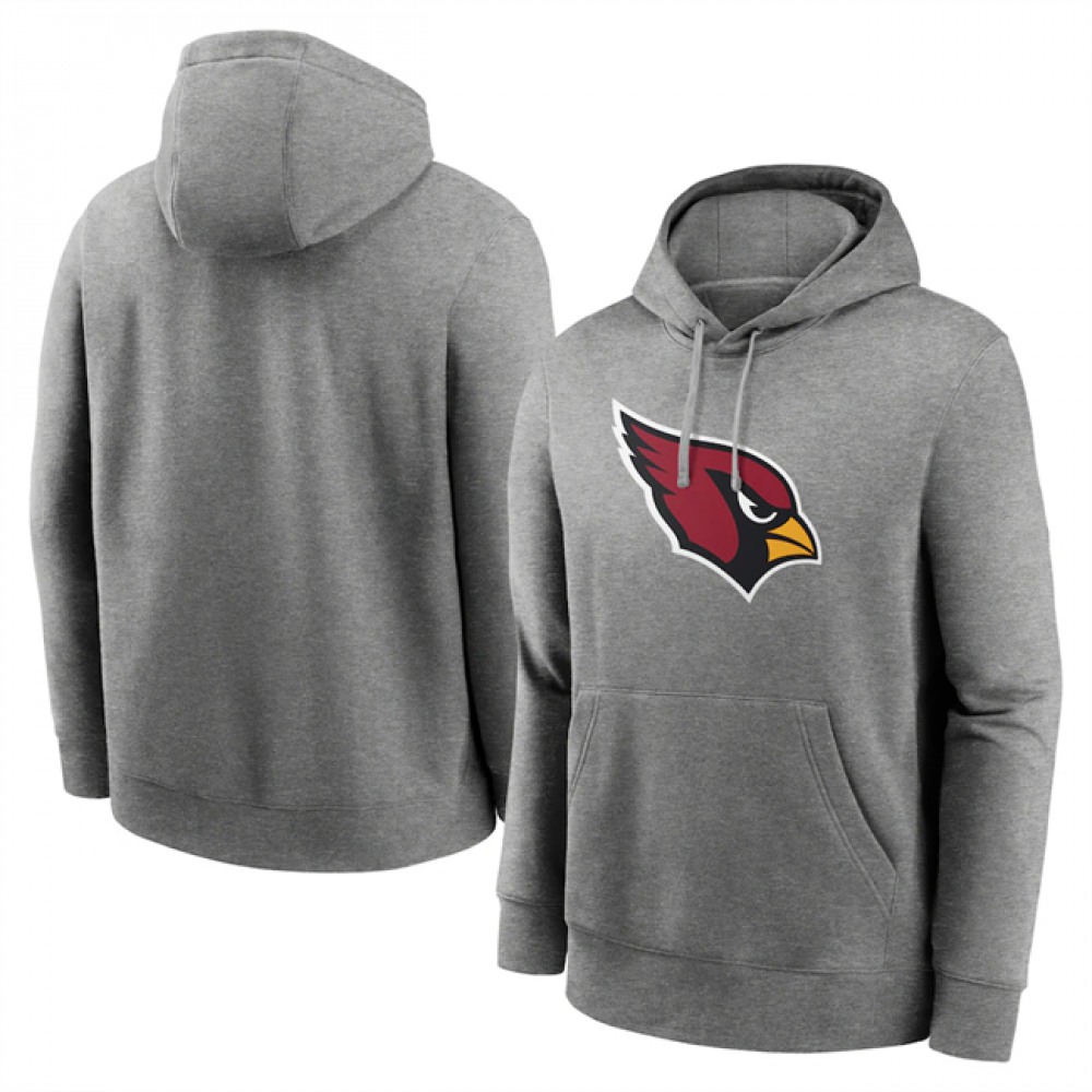 Men's Arizona Cardinals Heather Gray Primary Logo Long Sleeve Hoodie T-Shirt Men's Arizona Cardinals Heather Gray Primary Logo Long Sleeve Hoodie T-Shirt