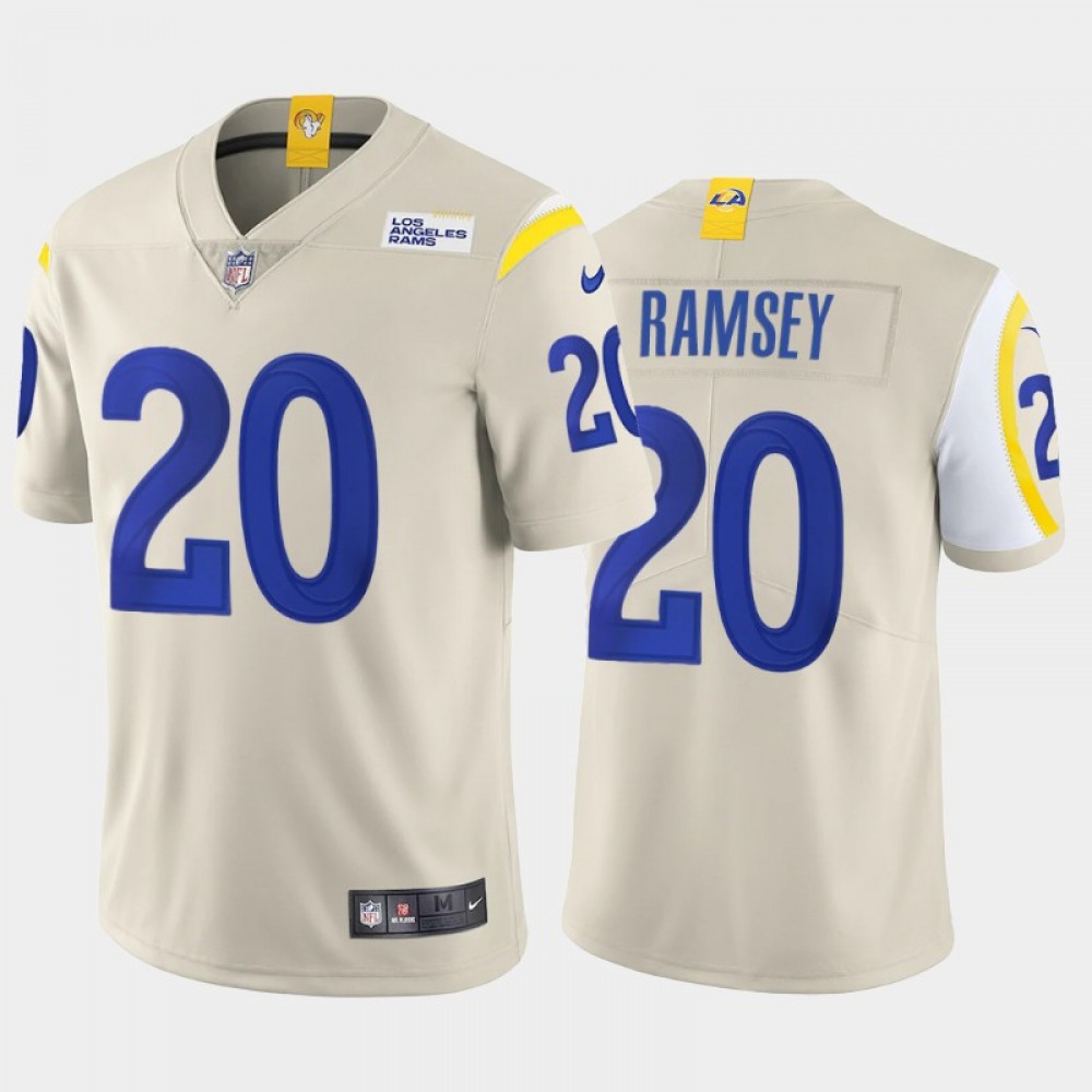 Men's Los Angeles Rams #20 Jalen Ramsey 2020 Bone Vapor Untouchable Limited Stitched Jersey Men's Los Angeles Rams #20 Jalen Ramsey 2020 Bone Vapor Untouchable Limited Stitched Jersey