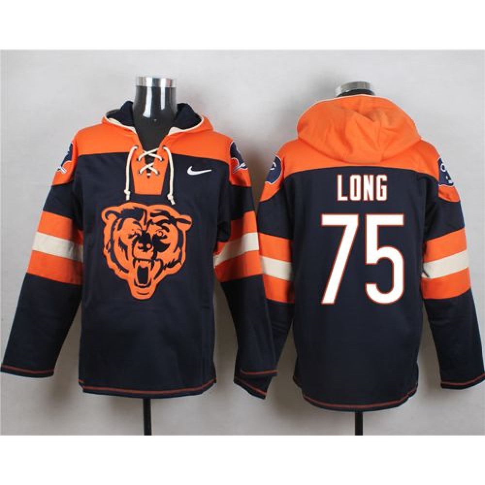 Nike Bears #75 Kyle Long Navy Blue Player Pullover NFL Hoodie Nike Bears #75 Kyle Long Navy Blue Player Pullover NFL Hoodie