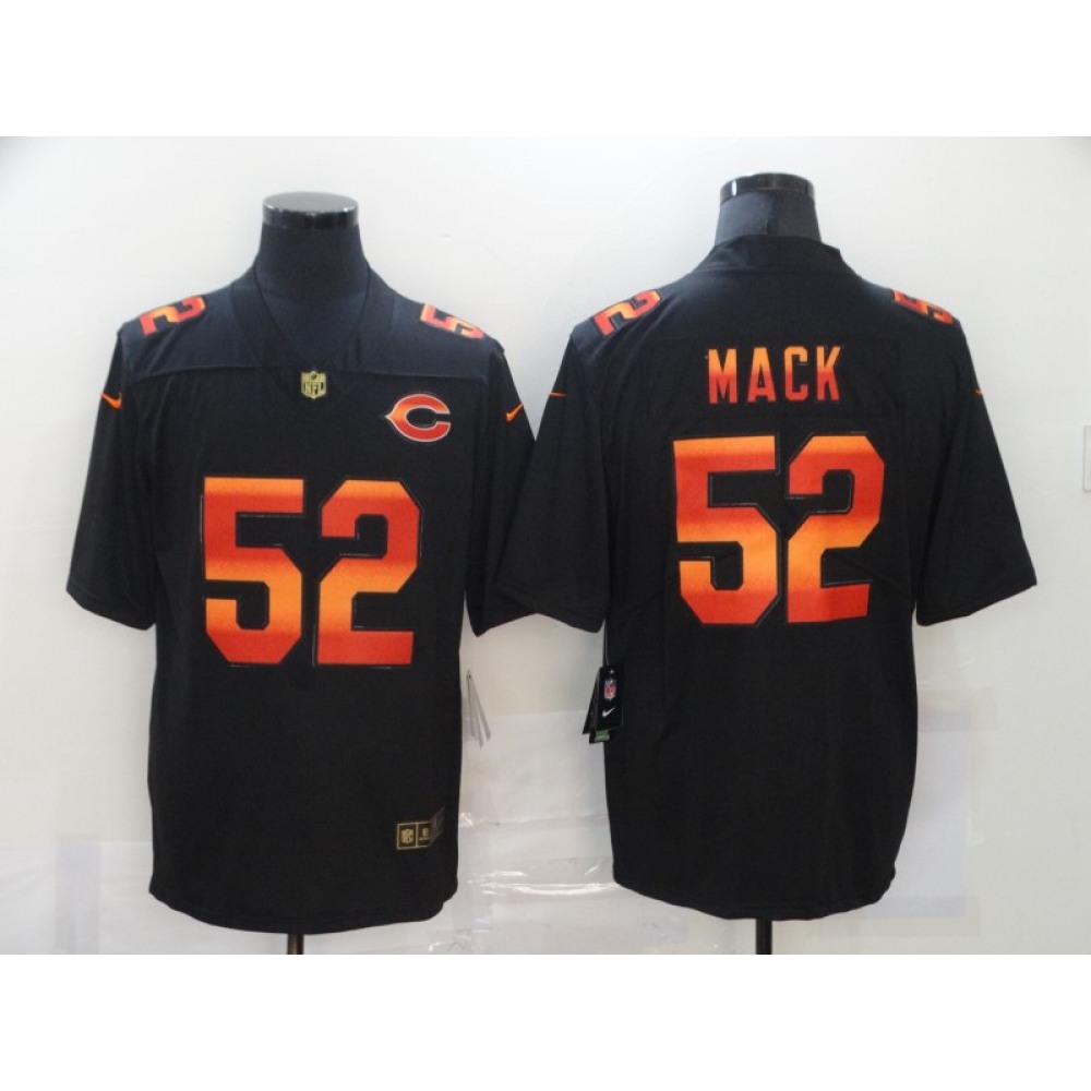 Men's Chicago Bears #52 Khalil Mack 2020 Black Fashion Limited Stitched Jersey Men's Chicago Bears #52 Khalil Mack 2020 Black Fashion Limited Stitched Jersey