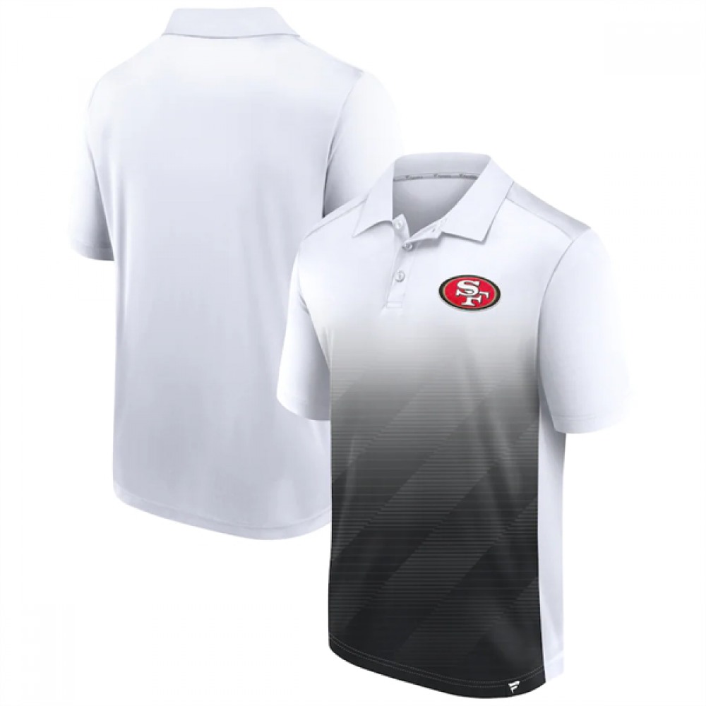 Men's San Francisco 49ers White/Black Iconic Parameter Sublimated Polo Men's San Francisco 49ers White/Black Iconic Parameter Sublimated Polo