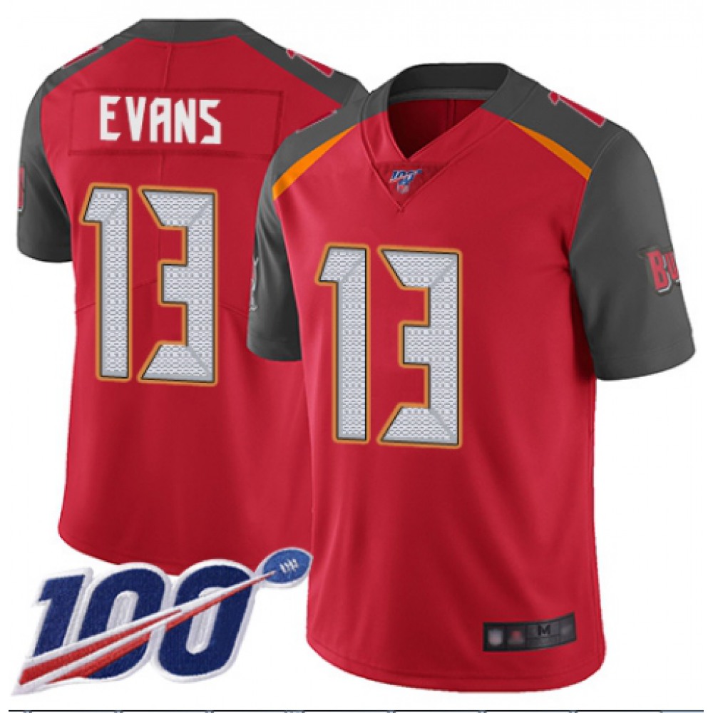 Men's Tampa Bay Buccaneers #13 Mike Evans Red 2019 100th Season Vapor Untouchable Limited Stitched NFL Jersey Men's Tampa Bay Buccaneers #13 Mike Evans Red 2019 100th Season Vapor Untouchable Limited Stitched NFL Jersey